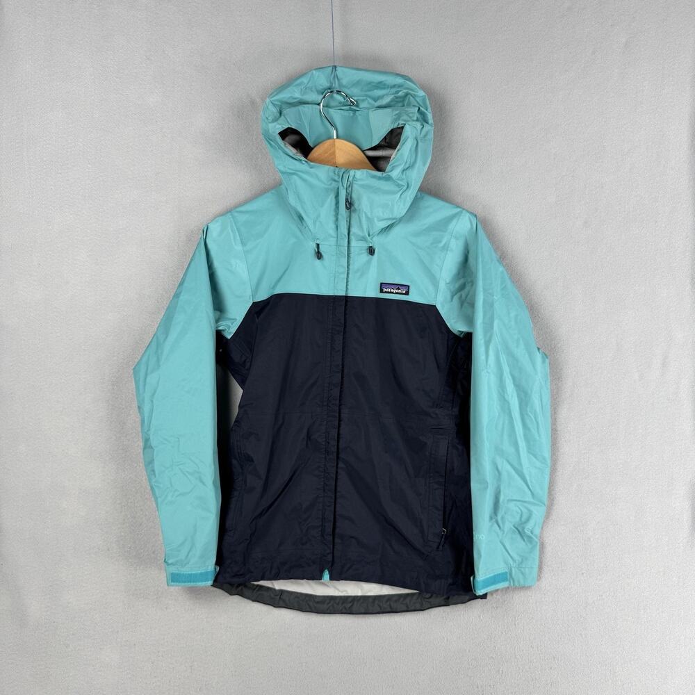 Patagonia Torrentshell Jacket Womens XS Blue H2No Hooded Raincoat Waterproof